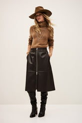 Leather Skirt Pona Chocolat