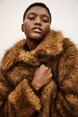 Faux Fur Coat Lestor Ecru