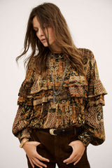 Round-Neck Blouse Pixie Ocre