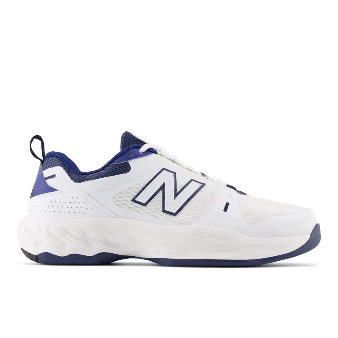 NB WHITE with TEAM NAVY,7,Standard (D)