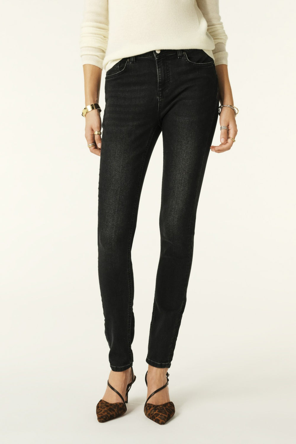 Slim-Fit Jeans Denim Noir