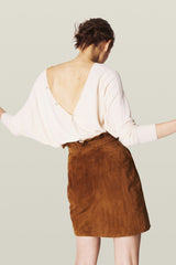 Open-Back Jumper Pullover Ecru