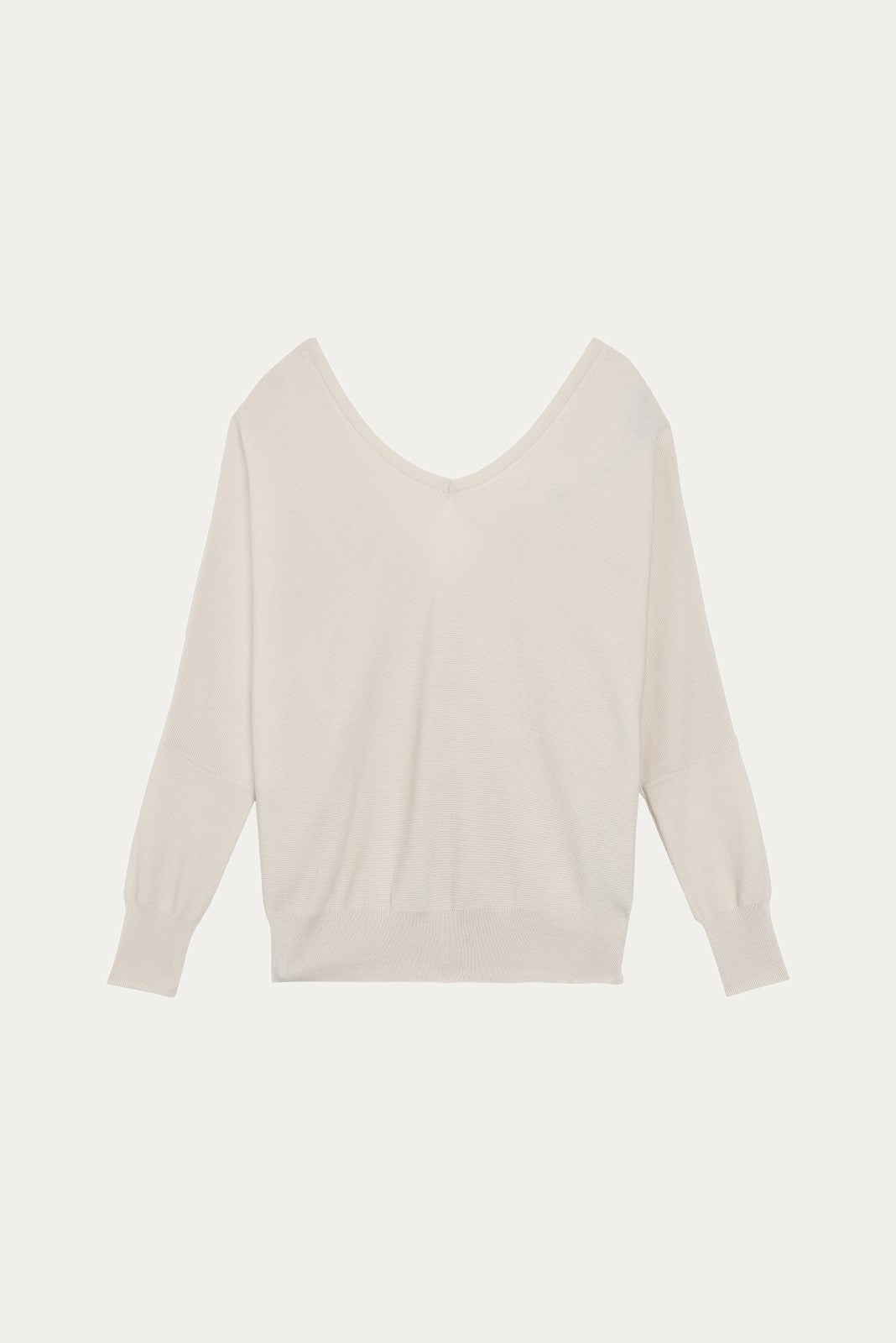 Open-Back Jumper Pullover Ecru