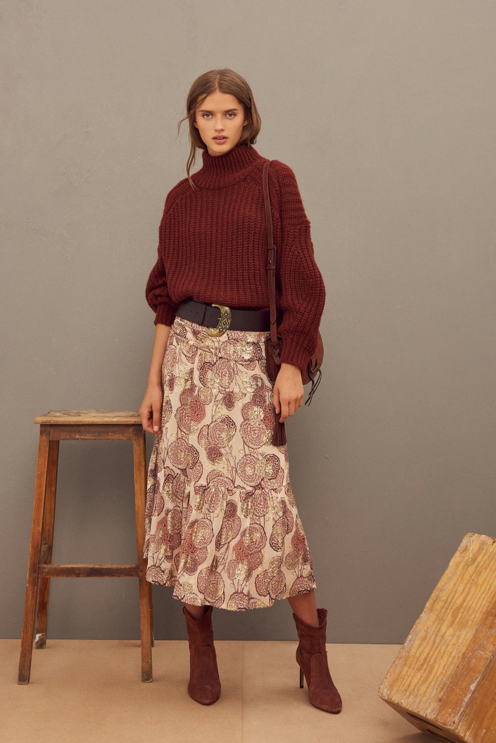 Leather Belt Benita Marron