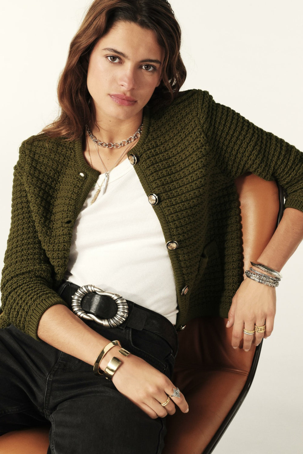 Cardigan Gaspard Kaki