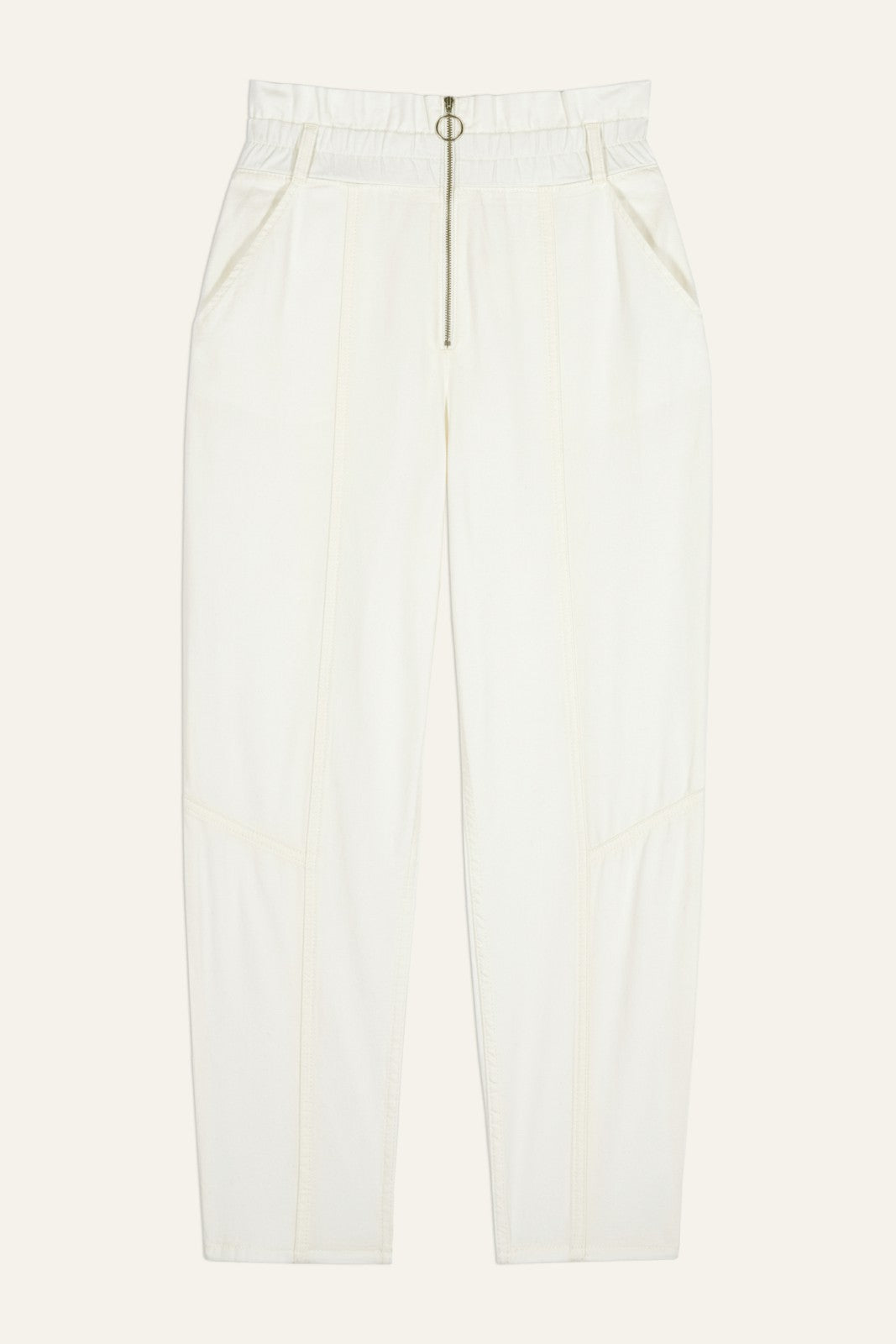 High-Waisted Trousers Omny Ecru
