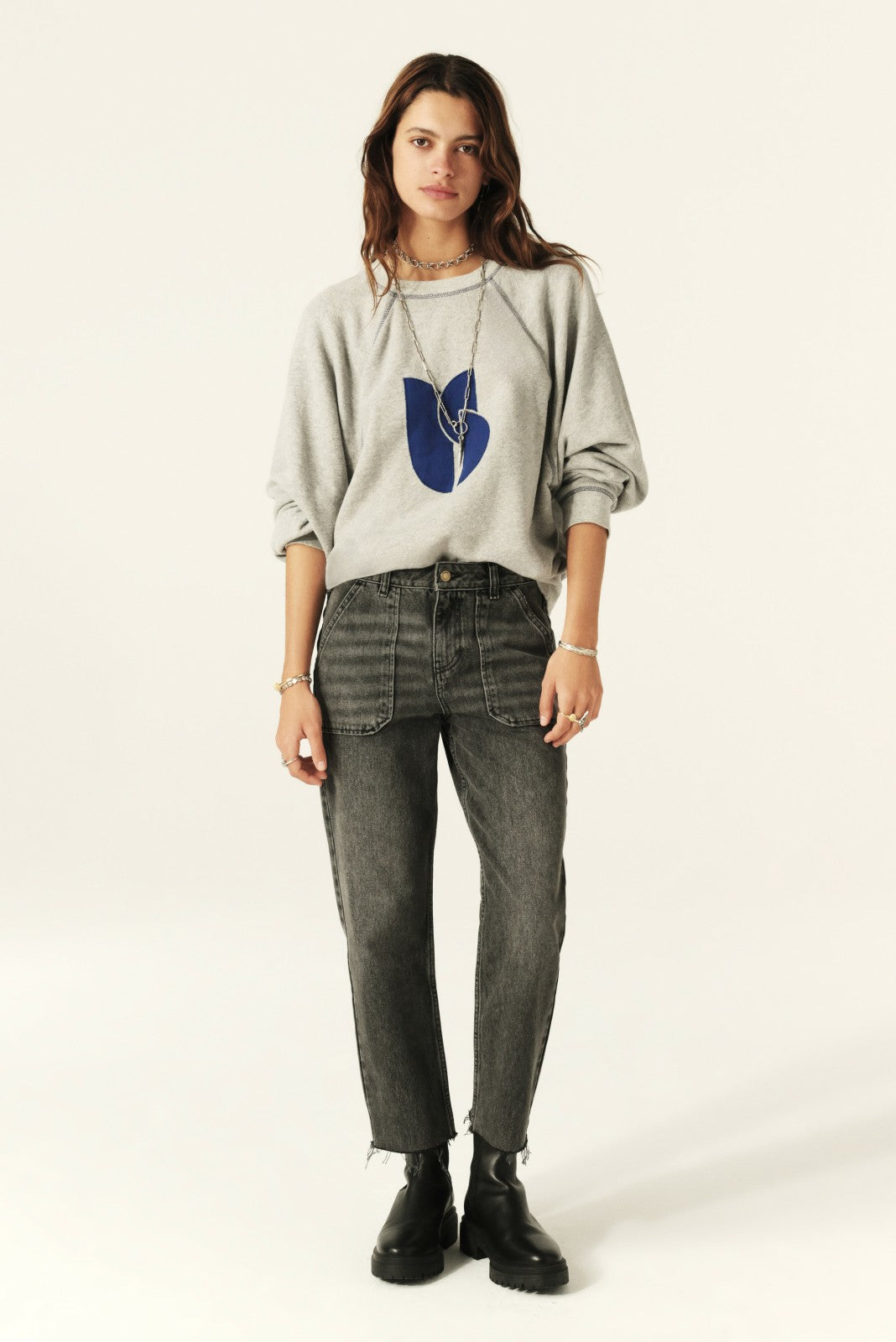 Straight-Leg Jeans Elly Gris