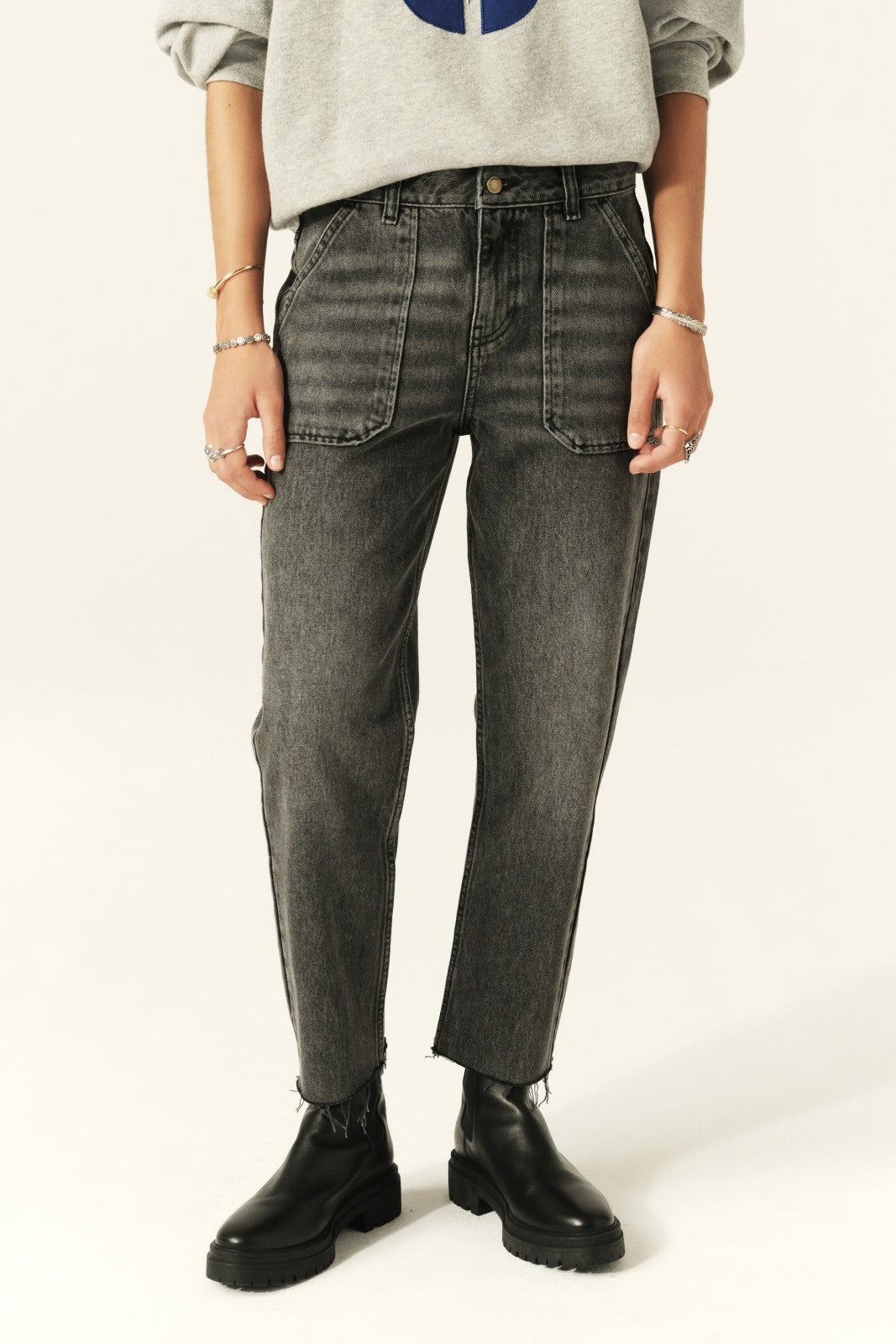 Straight-Leg Jeans Elly Gris