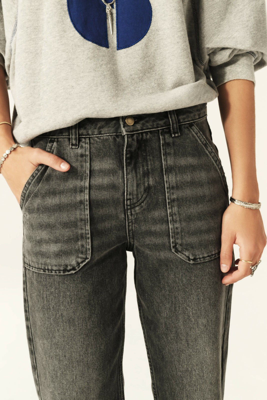 Straight-Leg Jeans Elly Gris