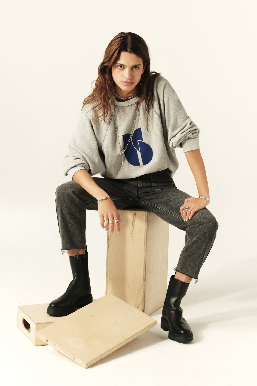 Straight-Leg Jeans Elly Gris