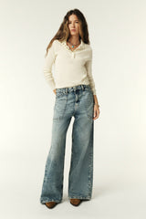 Blue Wide-Leg Jeans Mellou Blue