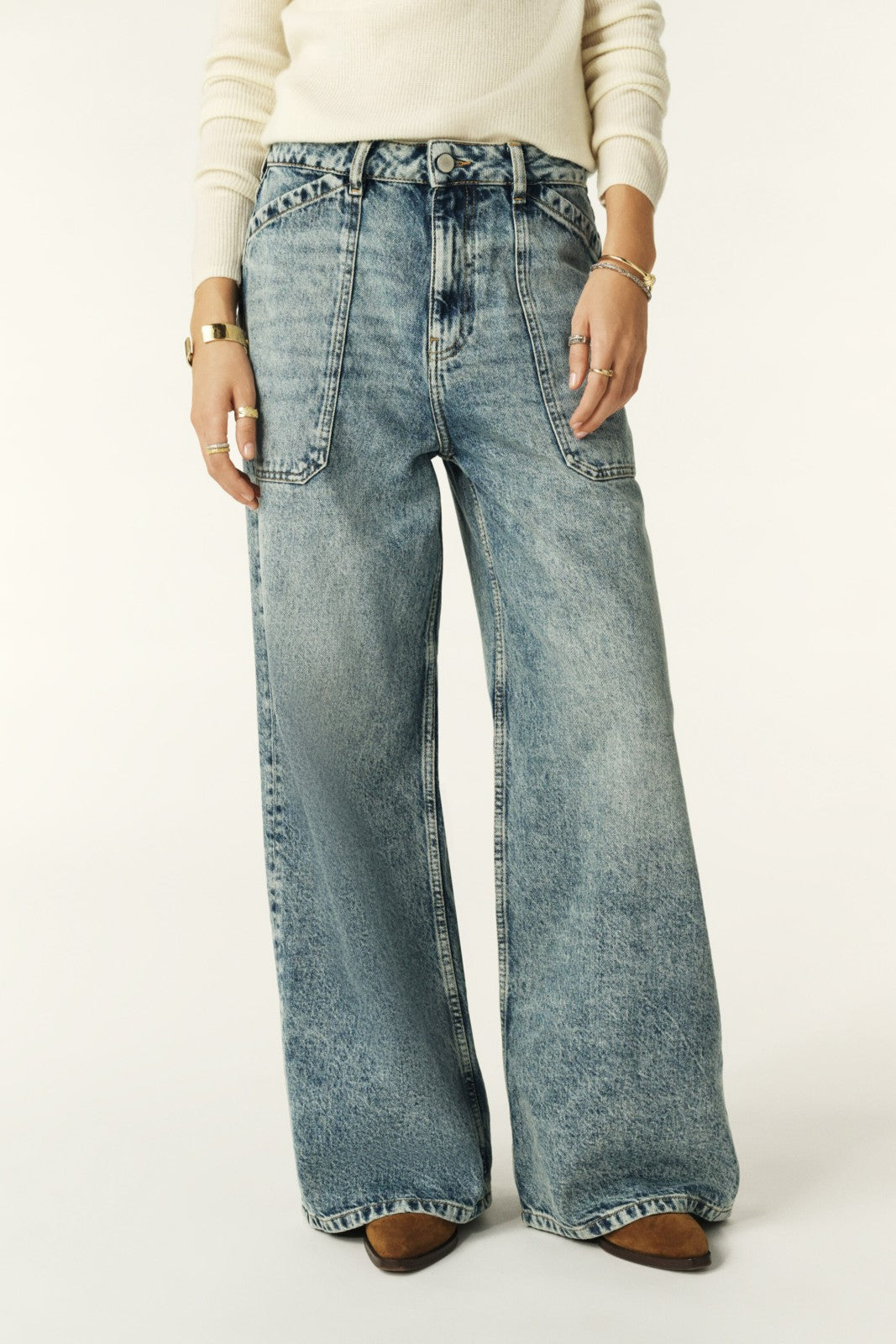 Blue Wide-Leg Jeans Mellou Blue