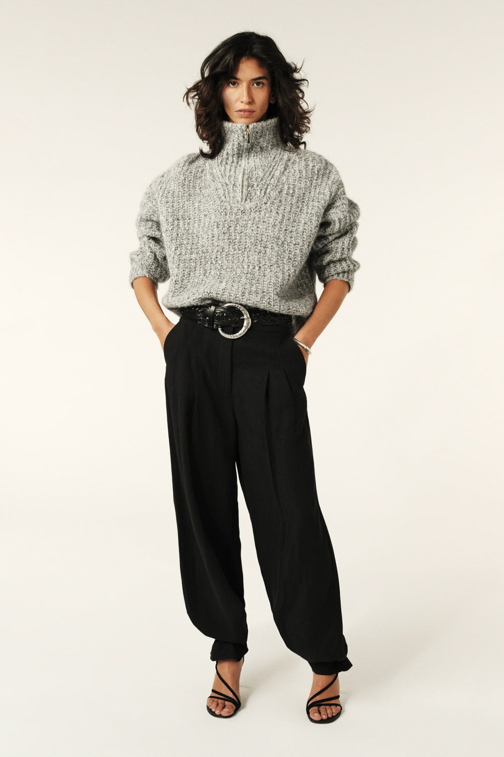 Zip-Neck Jumper Baltan Gris