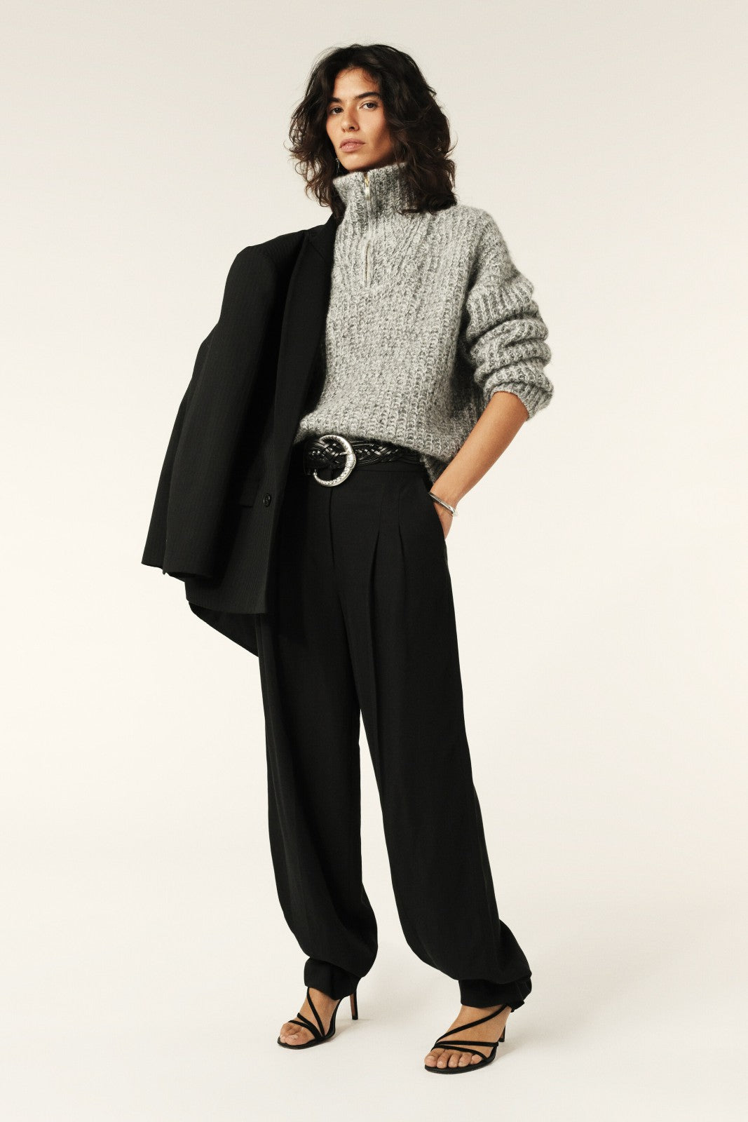 Zip-Neck Jumper Baltan Gris
