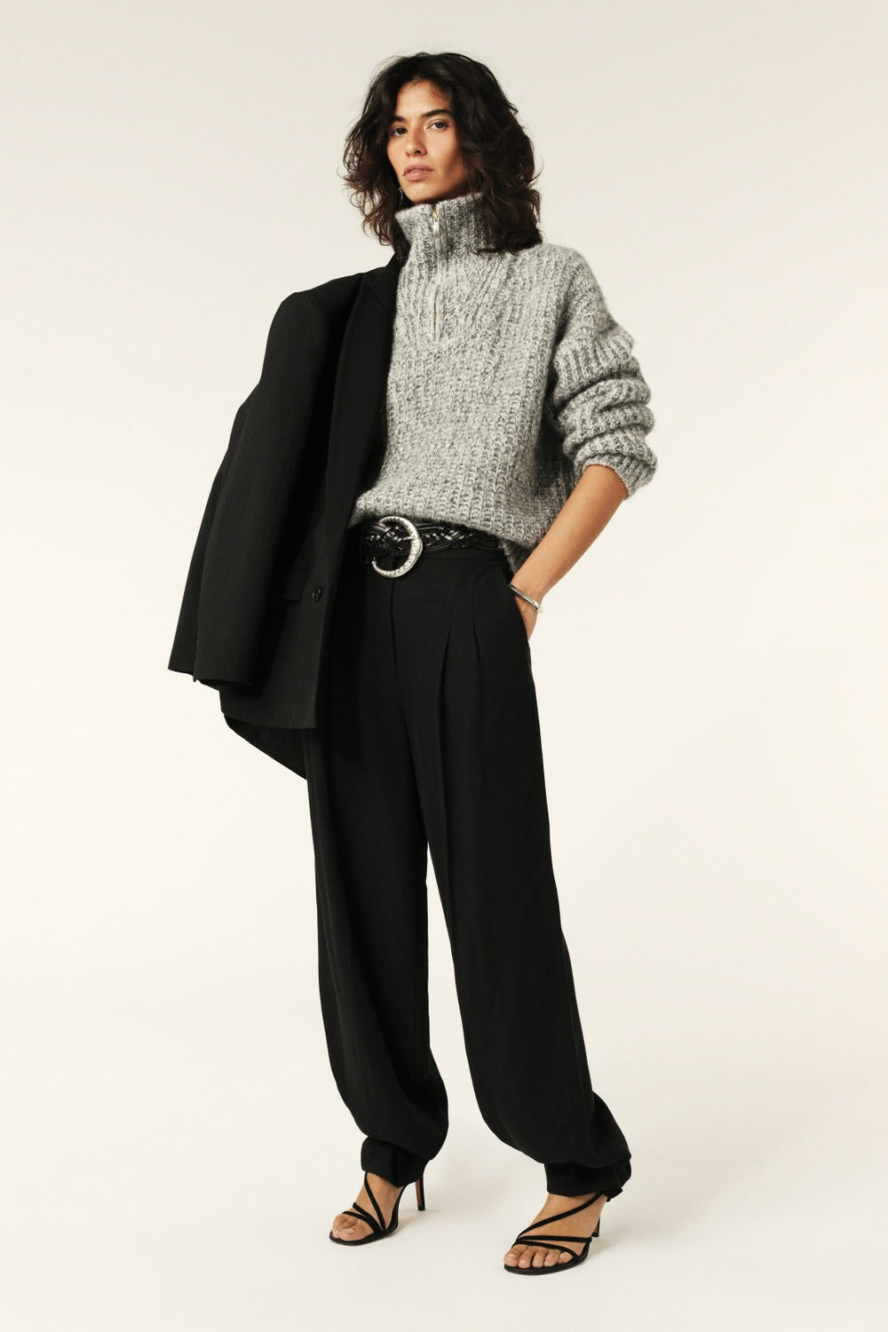 Zip-Neck Jumper Baltan Gris