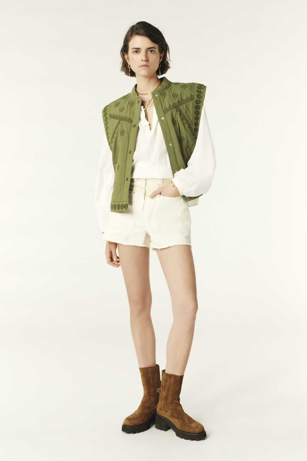High-Rise Shorts Cdavid Ecru