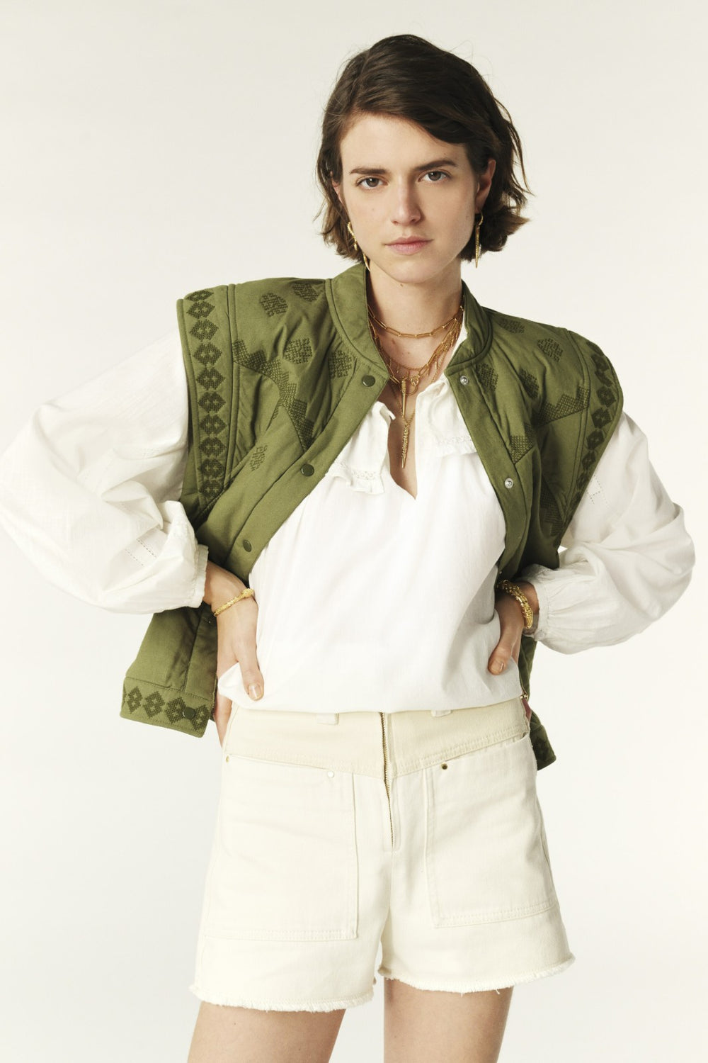High-Rise Shorts Cdavid Ecru