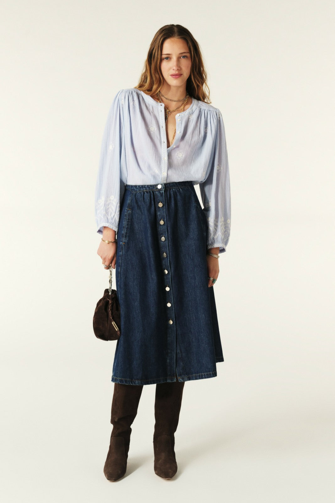 Denim Midi Skirt Cowie Marine