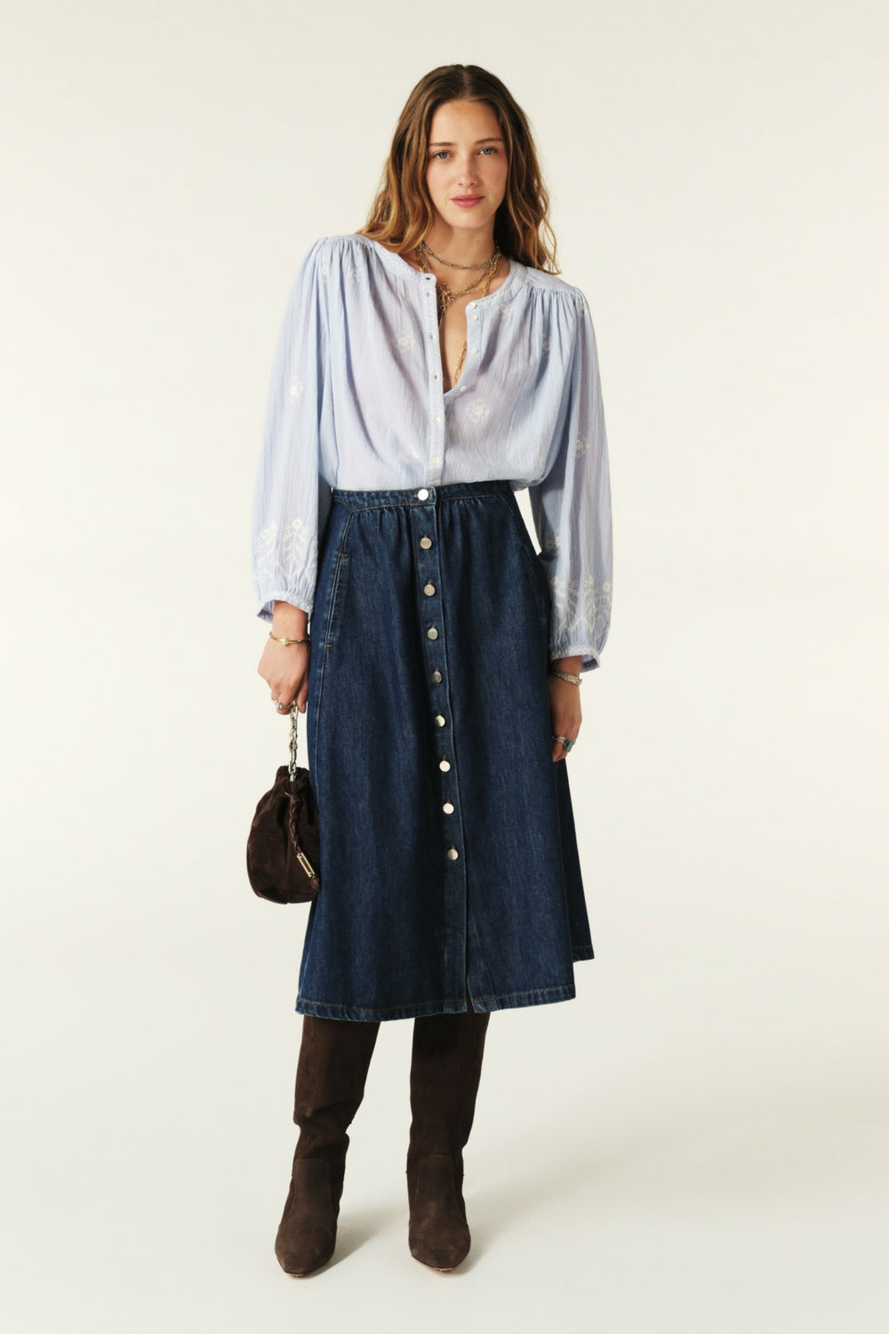 Denim Midi Skirt Cowie Marine
