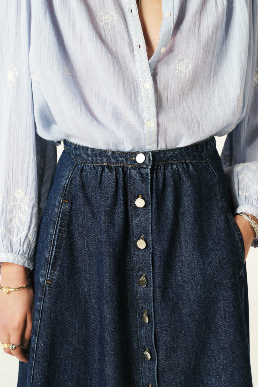 Denim Midi Skirt Cowie Marine