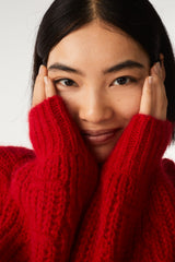 Long-Sleeved Cardigan Belyze Rouge