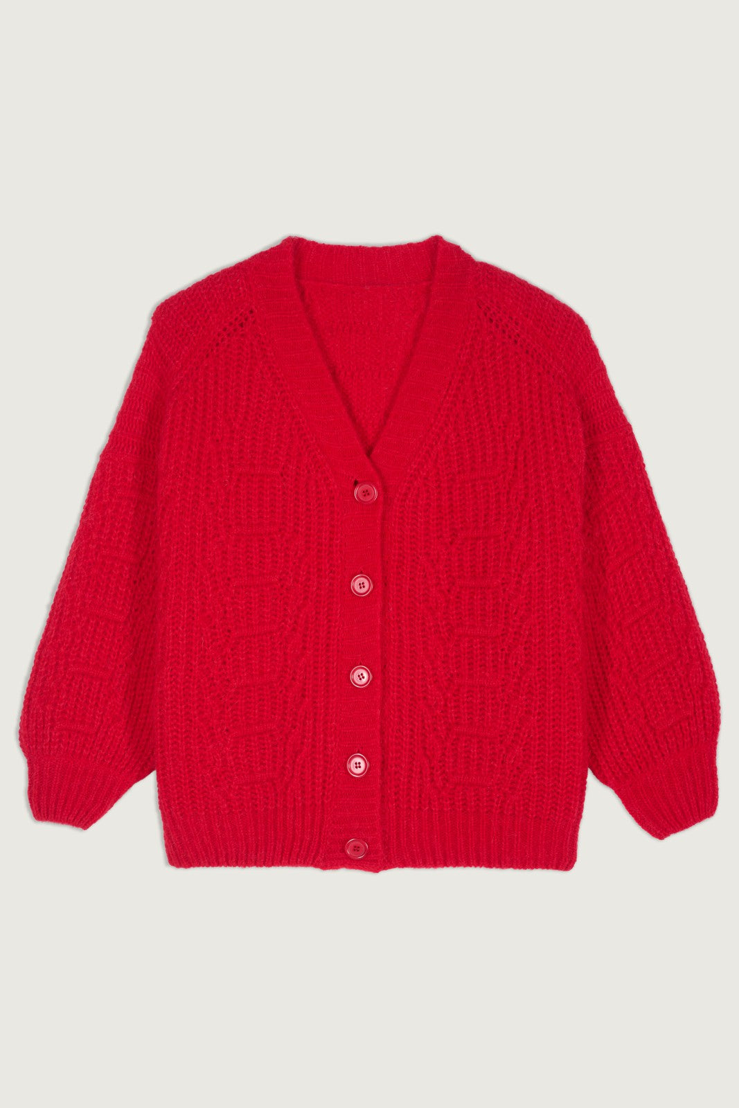 Long-Sleeved Cardigan Belyze Rouge