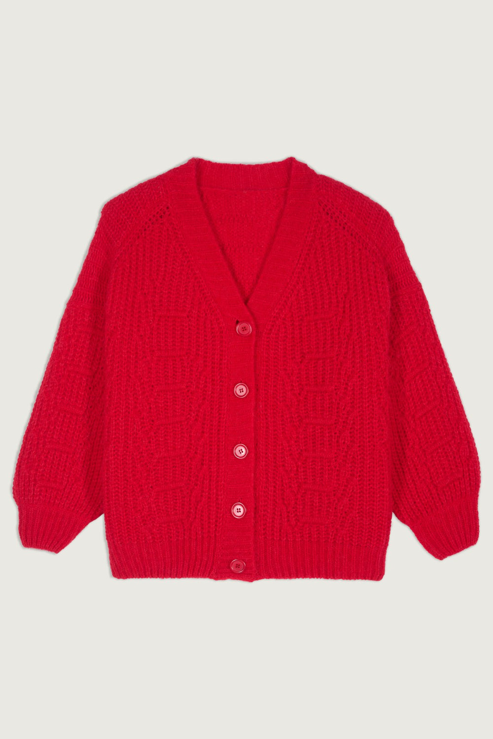 Long-Sleeved Cardigan Belyze Rouge