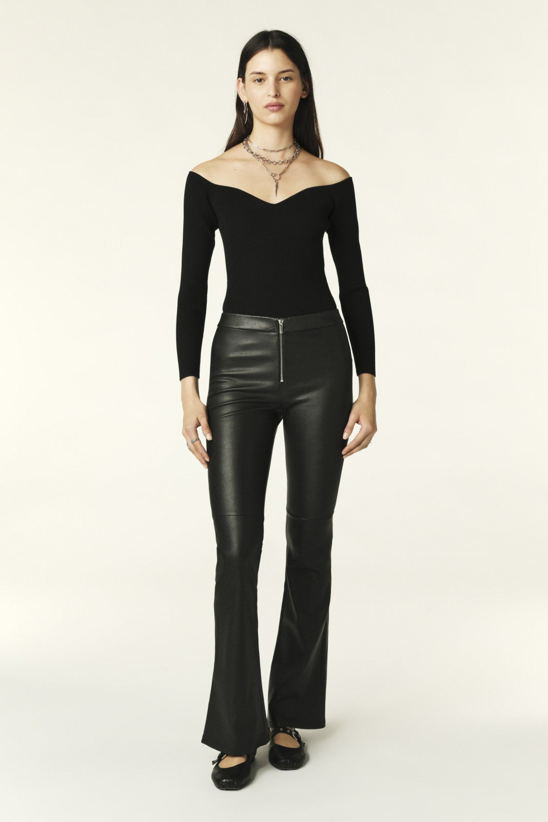 High-Waisted Trousers Queenie Noir