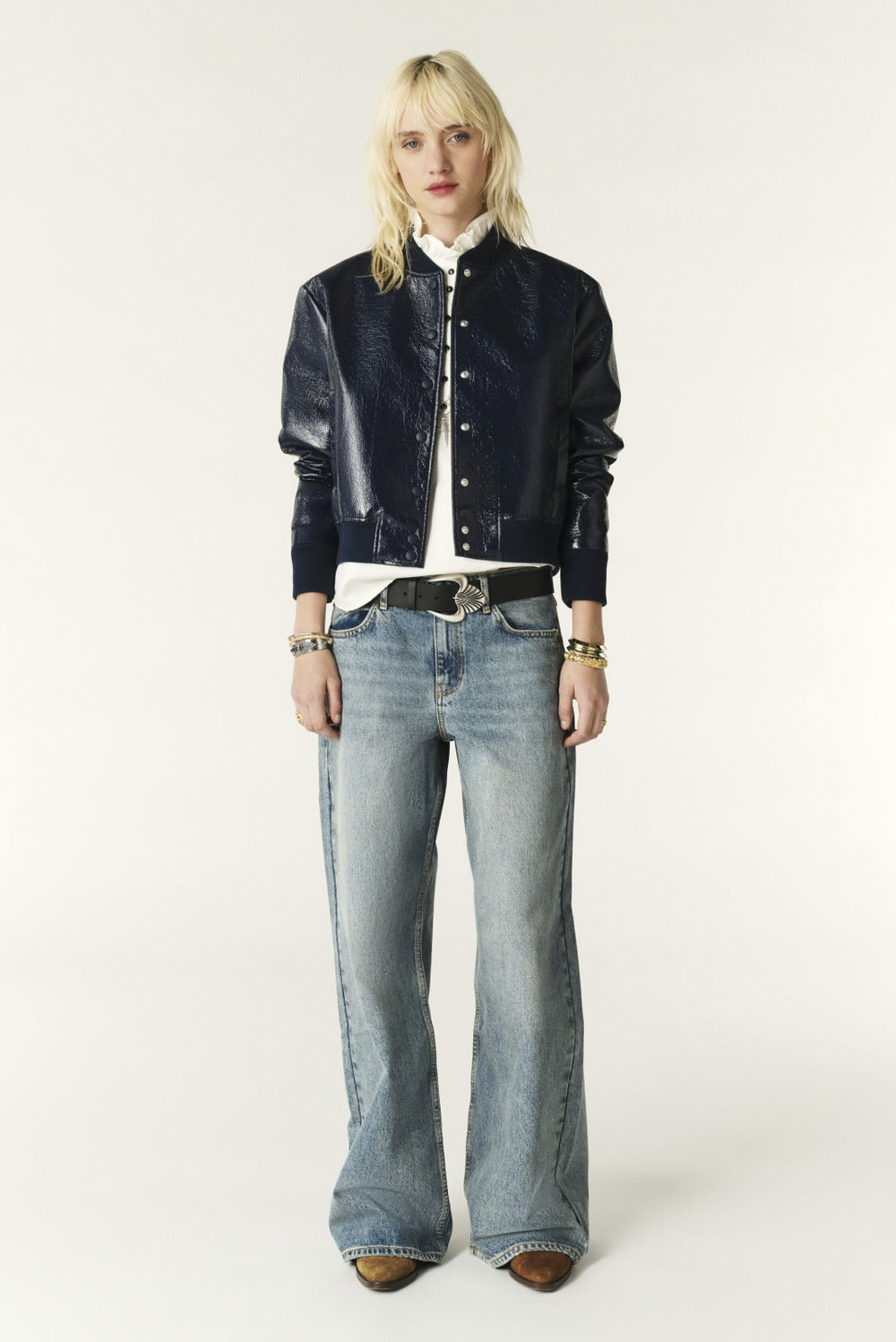 Ribbed Jacket Moon Marine