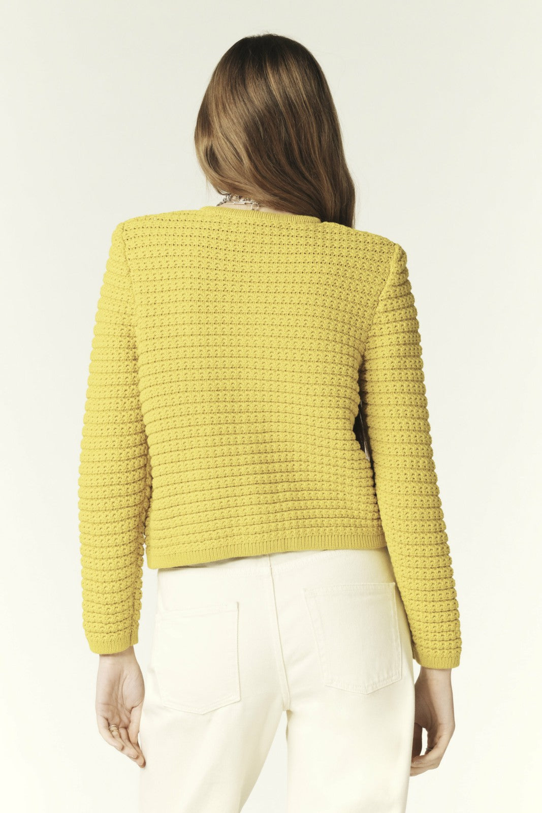 Decorative Knit Cardigan Gaspard Jaune