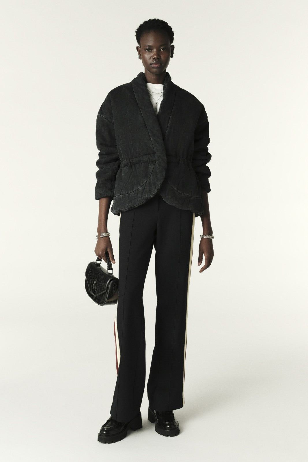 Quilted Denim Jacket Caly Noir