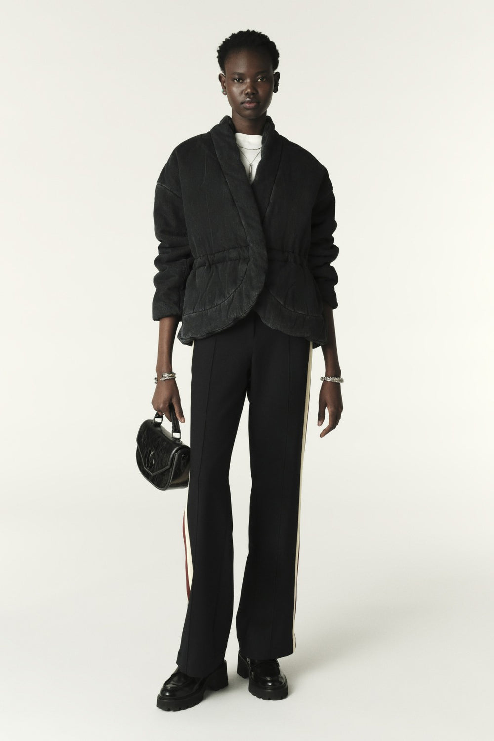 Quilted Denim Jacket Caly Noir