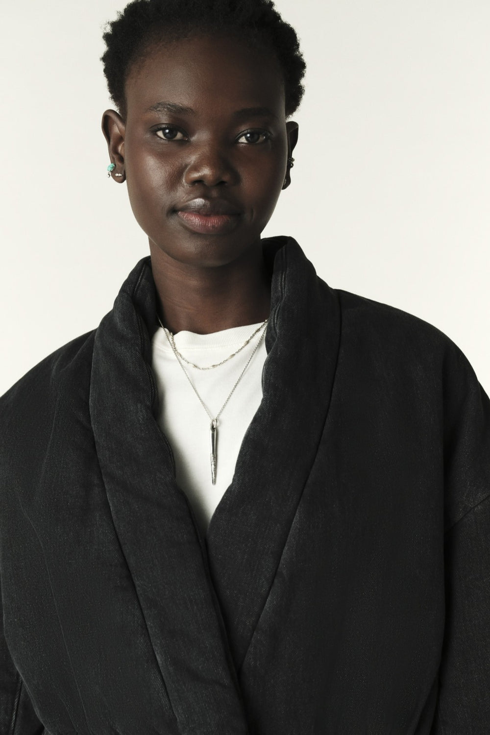 Quilted Denim Jacket Caly Noir