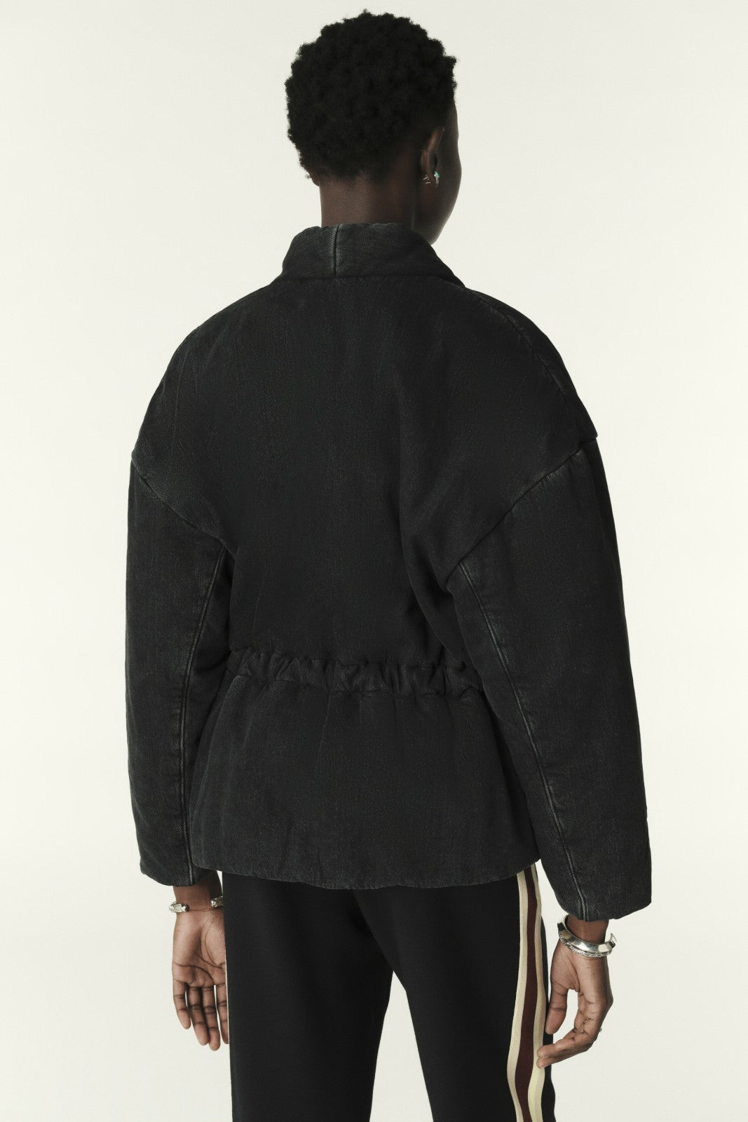 Quilted Denim Jacket Caly Noir