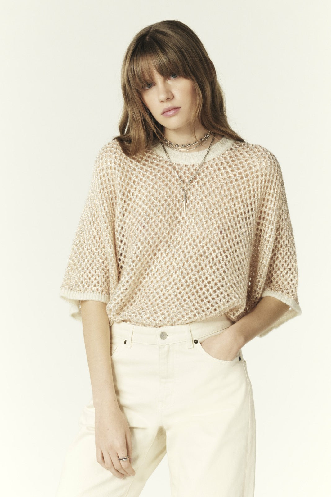 Round-Neck Jumper Jumper Gold