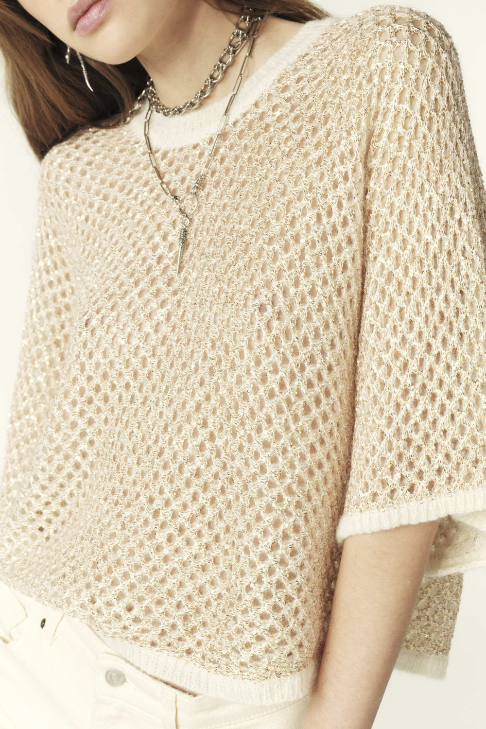 Round-Neck Jumper Jumper Gold