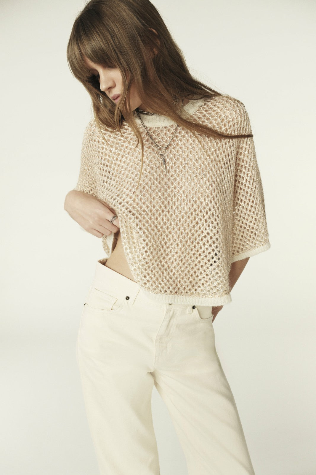Round-Neck Jumper Jumper Gold