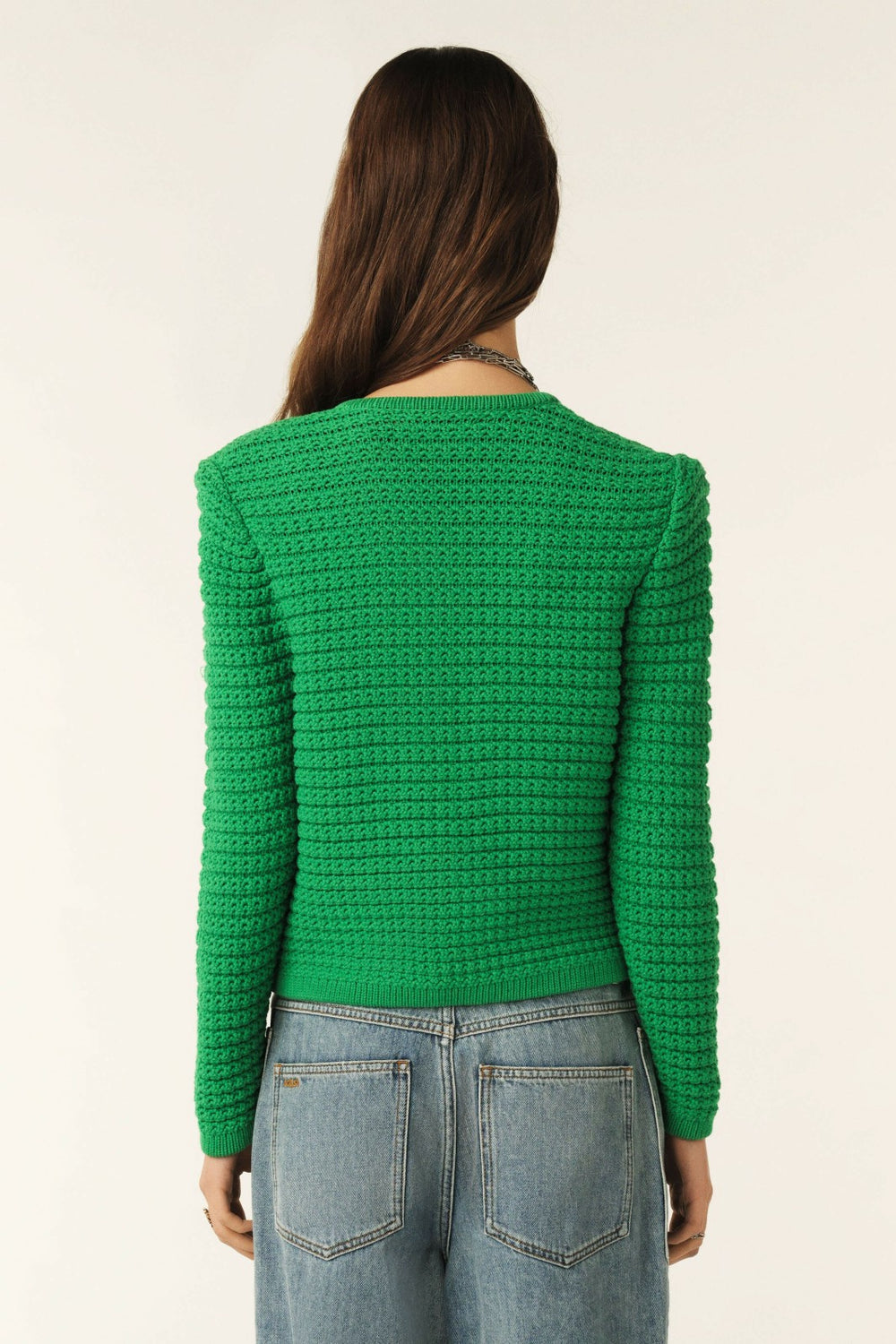 Decorative Knit Cardigan Gaspard Vert