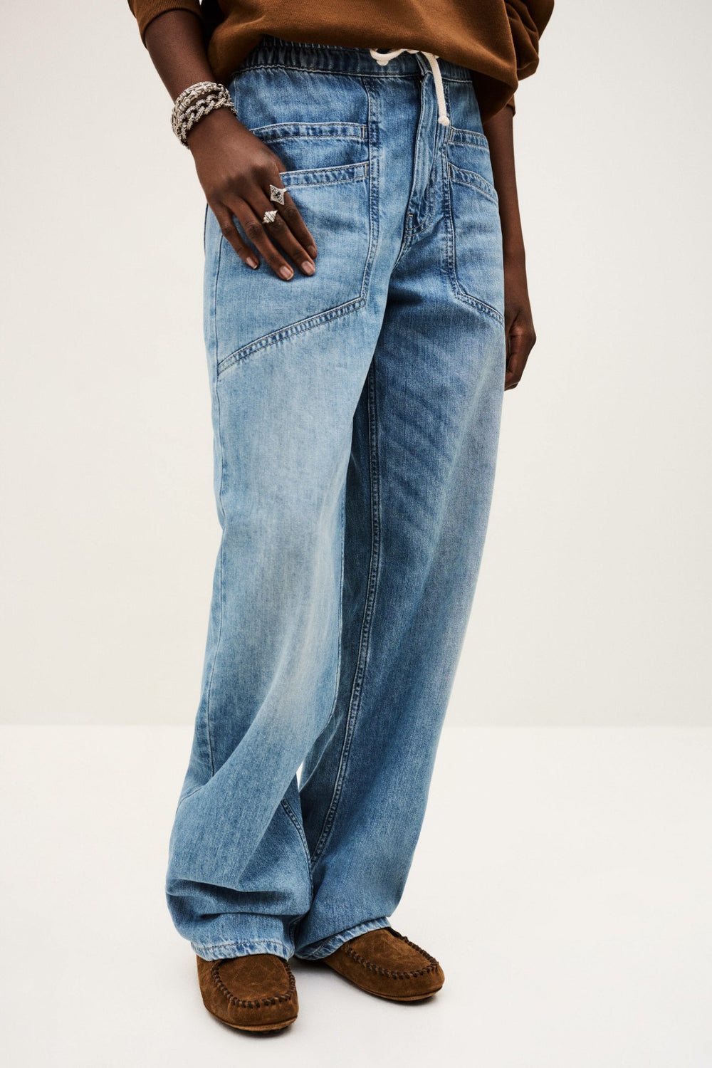 Elasticated Waist Jeans Mima Blue