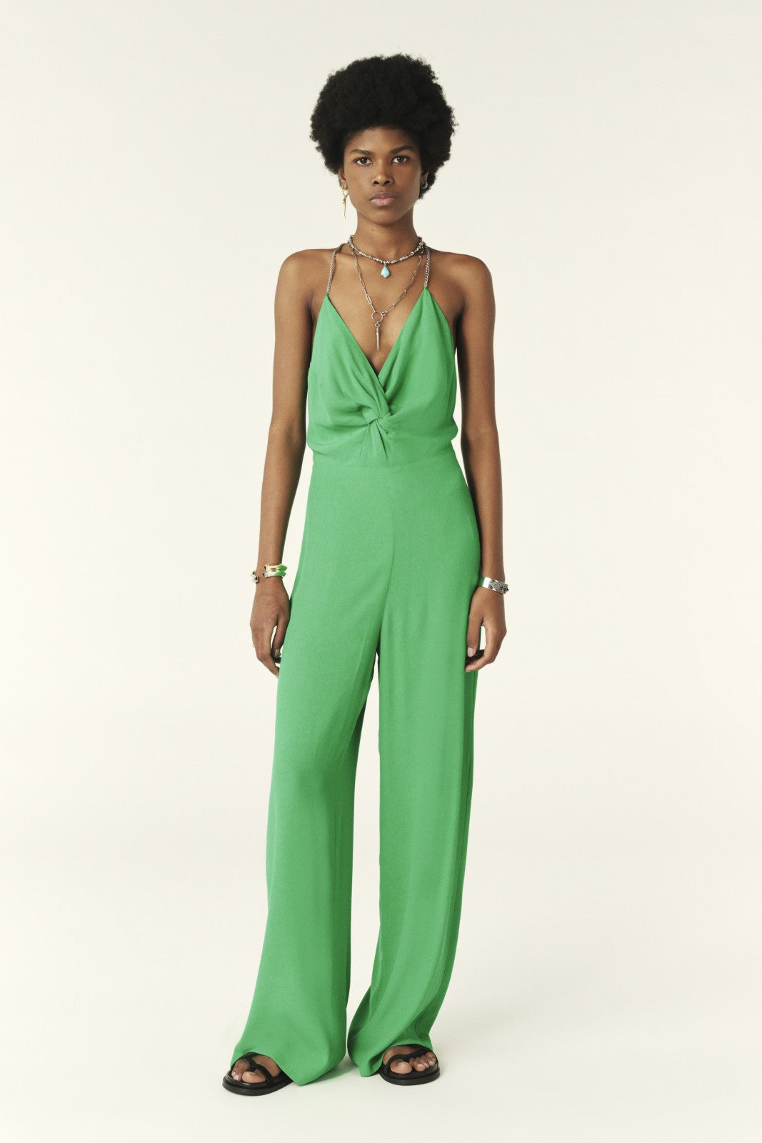 Jumpsuit With Straps Fifia Vert
