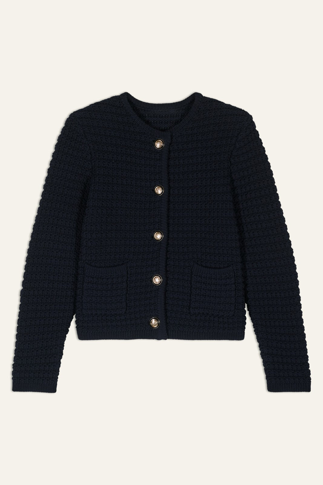 Decorative Knit Cardigan Gaspard Marine