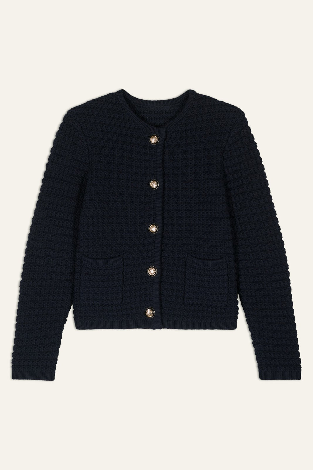 Decorative Knit Cardigan Gaspard Marine