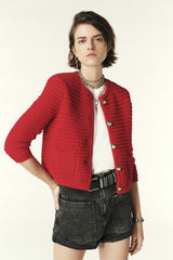 Decorative Knit Cardigan Gaspard Rouge