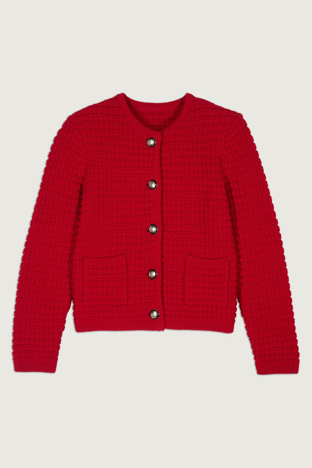 Decorative Knit Cardigan Gaspard Rouge