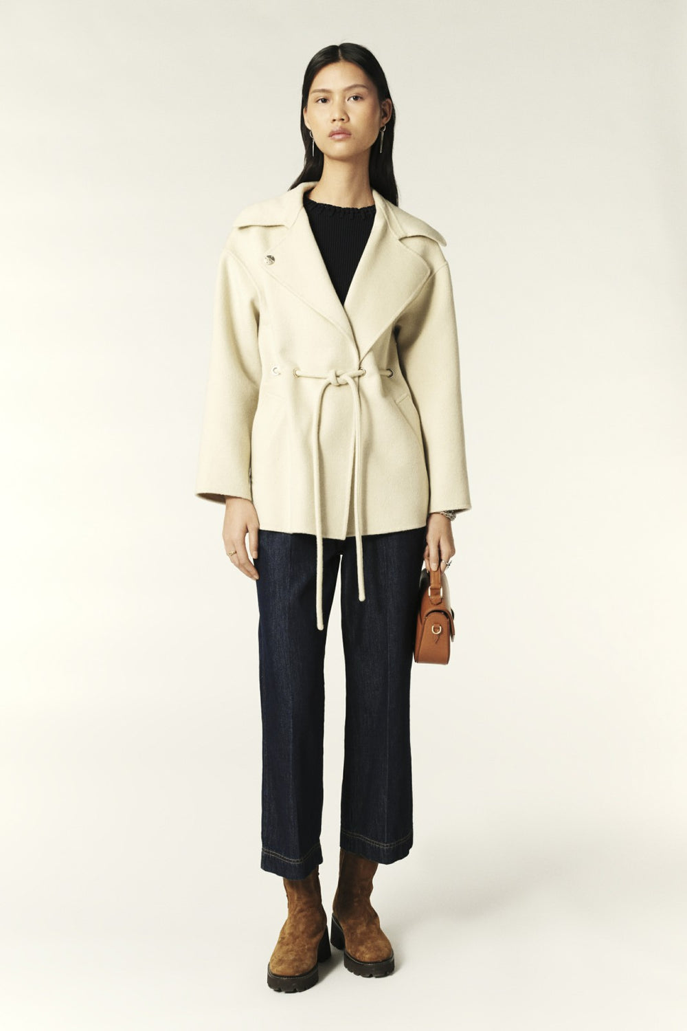 Belted Coat Kam Ecru