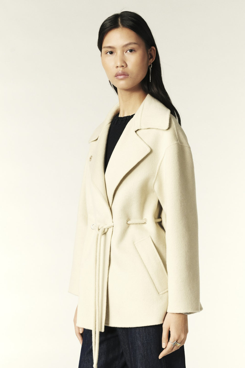 Belted Coat Kam Ecru
