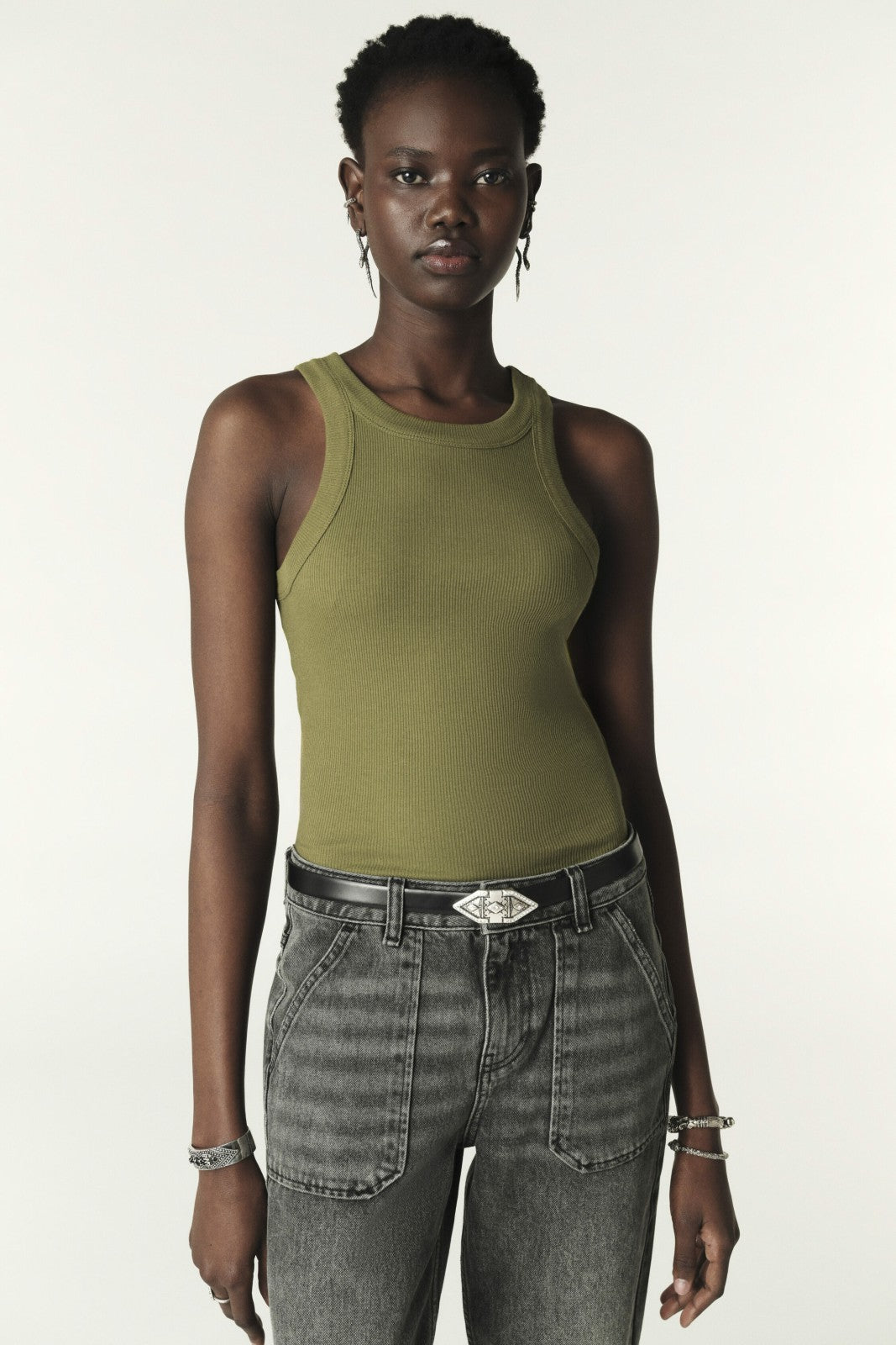 Sleeveless T-Shirt Cynda Kaki