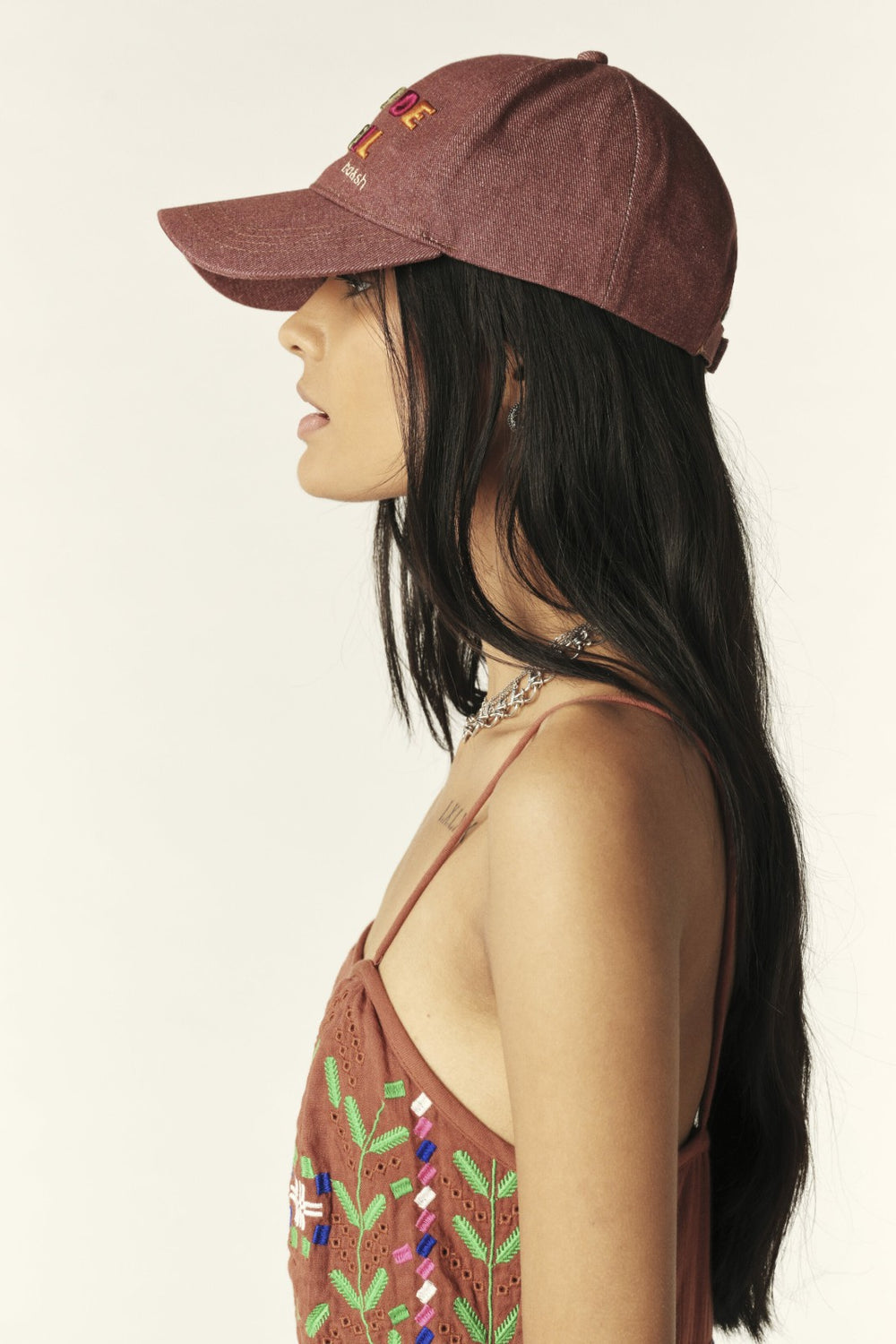 Embroidered Cap Hatty Marron
