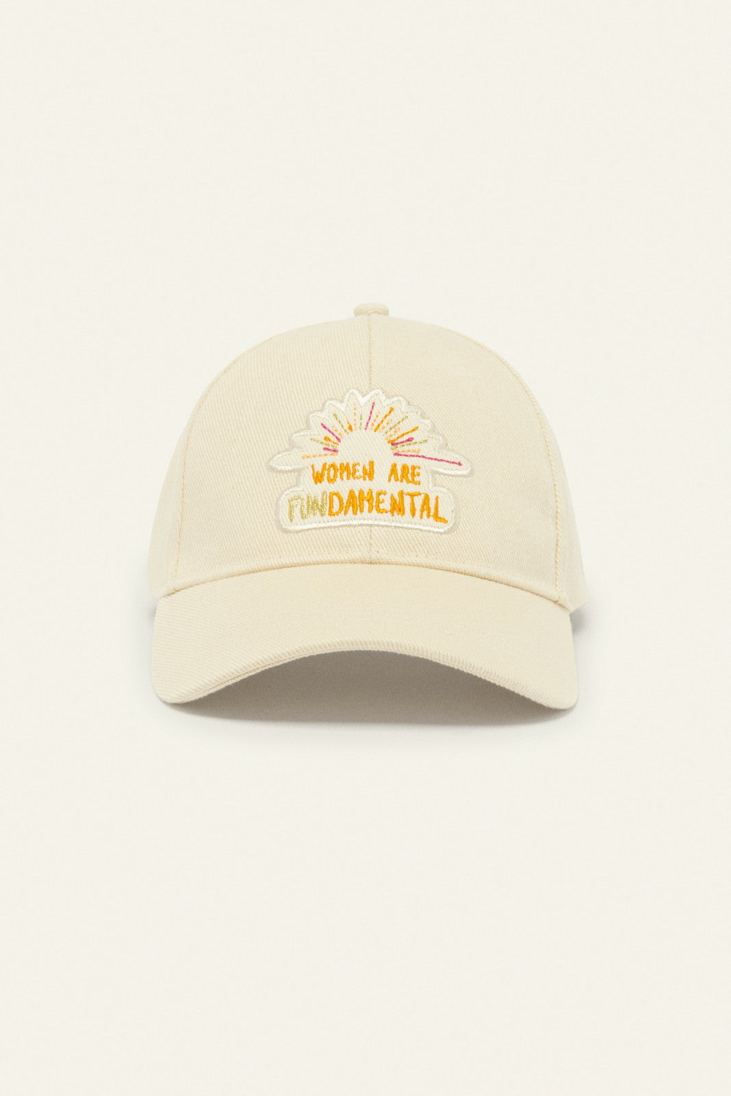 Embroidered Cap Hunny Ecru