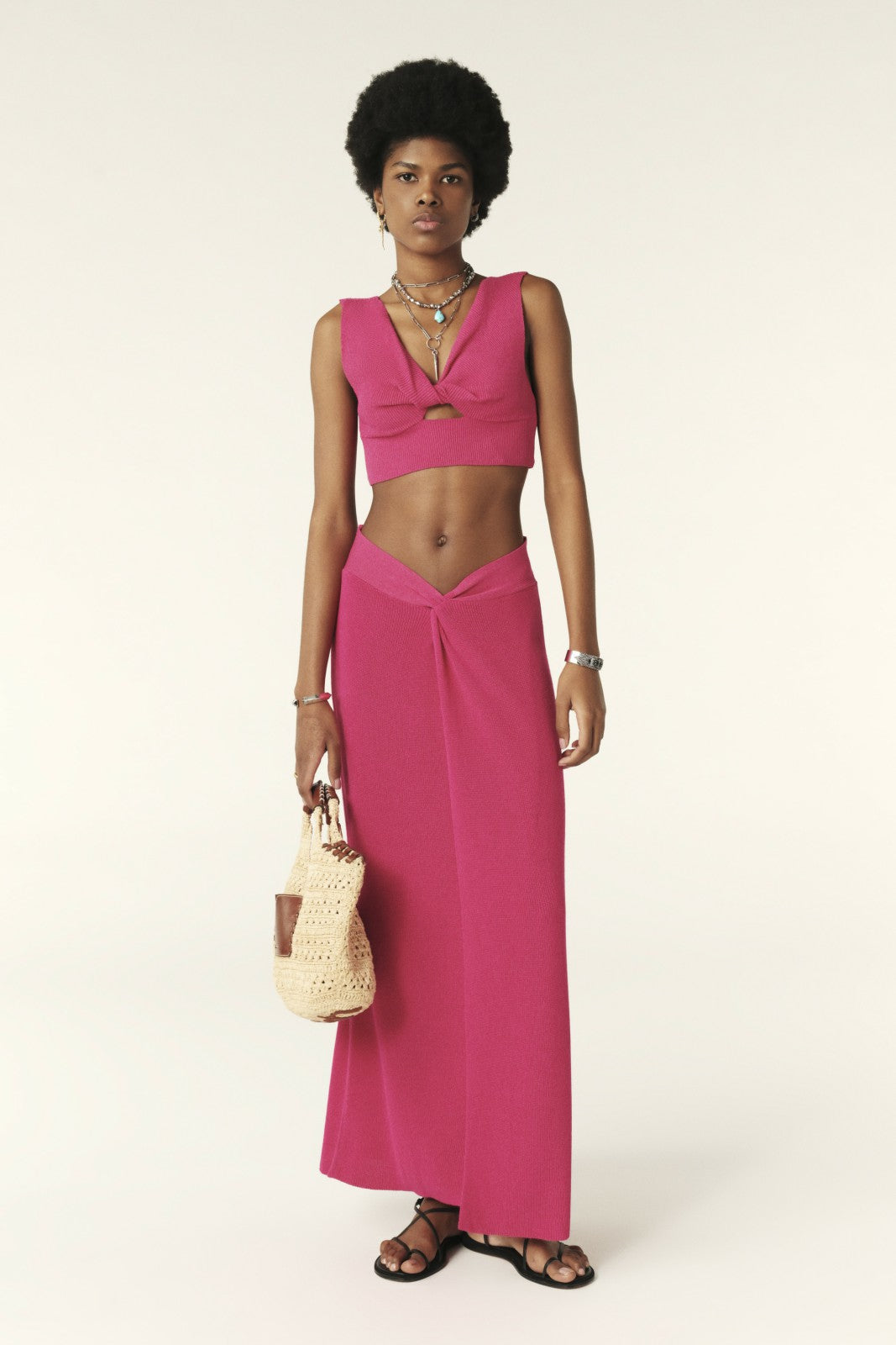 Shaker-Stitch Skirt Thatyana Rose